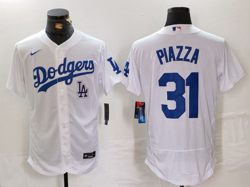 Men Los Angeles Dodgers #31 Piazza White Elite 2024 Nike MLB Jersey style 5